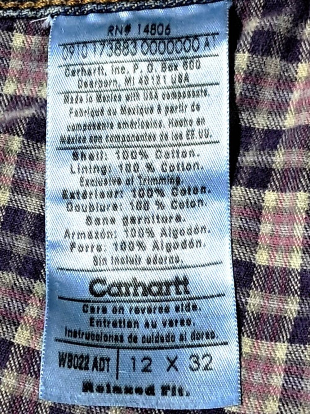 Carhartt Flannel Lined Jeans Womens Size 12 Relaxed Fit Blue Denim Cotton - Picture 2 of 10